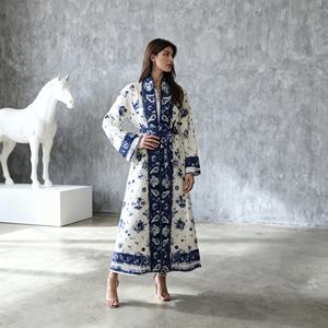 Abaya élégante personnalisée en polyester avec strass thermocollants de luxe pour femmes musulmanes, robe de soirée pour occasions spéciales - Product Image 2