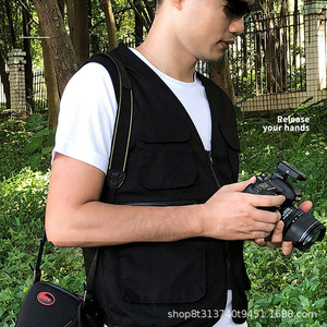 Chaleco de Trabajo Multibolsillos con Logotipo Personalizado, Chaleco Deportivo para Hombre, Color Sólido, Poliéster, Delgado, para Exteriores, YL011 YL015 - Product Image 4