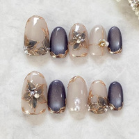 Lot de 30 faux ongles 3D en ABS, forme amande française, à presser, fournitures en gros, OEM