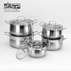 Bộ đồ nấu nướng 5 món DSP-chậu inox có nắp đậy bằng thủy tinh, tương thích cảm ứng, nguồn đa nhiệt - Product Image 4
