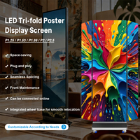 Pantalla LED Plegable GOB P1.25 P1.5 P1.86 P2.5 de Venta Directa de Fábrica, para Exhibición de Pósteres Trípticos en Interiores, Centros Comerciales, Marketing y Publicidad