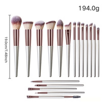 Ensemble de pinceaux de maquillage de haute qualité noir champagne or rose rouge 18 pièces, kit de pinceaux de maquillage de luxe avec seau