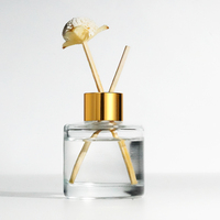 Personnalisable Propre logo 100ml 120ml Transparent Couleur Rond Roseau Diffuseur Bouteille En Verre Parfum Vide Aromathérapie Avec Bâton