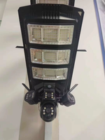 Caméra de sécurité solaire 4G PTZ à double objectif avec éclairage solaire de rue, vision nocturne, étanche, sans fil, CCTV et contrôle par application mobile