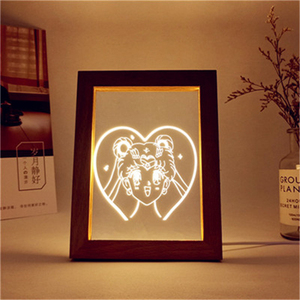 Marco de fotos accionado por Usb para el Día de San Valentín, <span class=keywords><strong>luz</strong></span> Led acrílica 3d de noche, <span class=keywords><strong>luz</strong></span> blanca cálida, decoración de vacaciones - Product Image 6