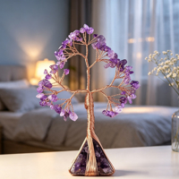 Feng Shui Glücksbaum des Lebens Heilende Steine Orgon-Pyramide Basis Kristallsplitter Geldbaum zur Dekoration