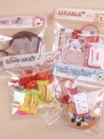 Sacs de conservation alimentaire refermables en forme d'ours de dessin animé, grandes pochettes transparentes pour loisirs créatifs, cadeaux, collations et bonbons