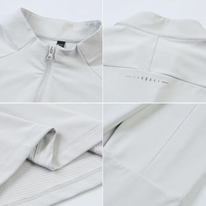 Sudadera de compresión con soporte y media cremallera para hombre, Top de fitness de manga larga con cremallera para entrenamiento de invierno, gimnasio, hecho para correr - Product Image 5