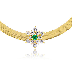 Pendentif en or 18 carats 2026 avec émeraude et saphir naturels, entièrement pavé, collier à fermoir polyvalent unique, bijoux personnalisables - Product Image 1
