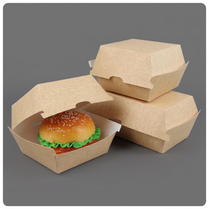 Kotak Hamburger Ramah Lingkungan dari Kertas Karton 350gsm dengan Ukuran Kustom untuk Restoran Cepat Saji-Grosir - Product Image 2
