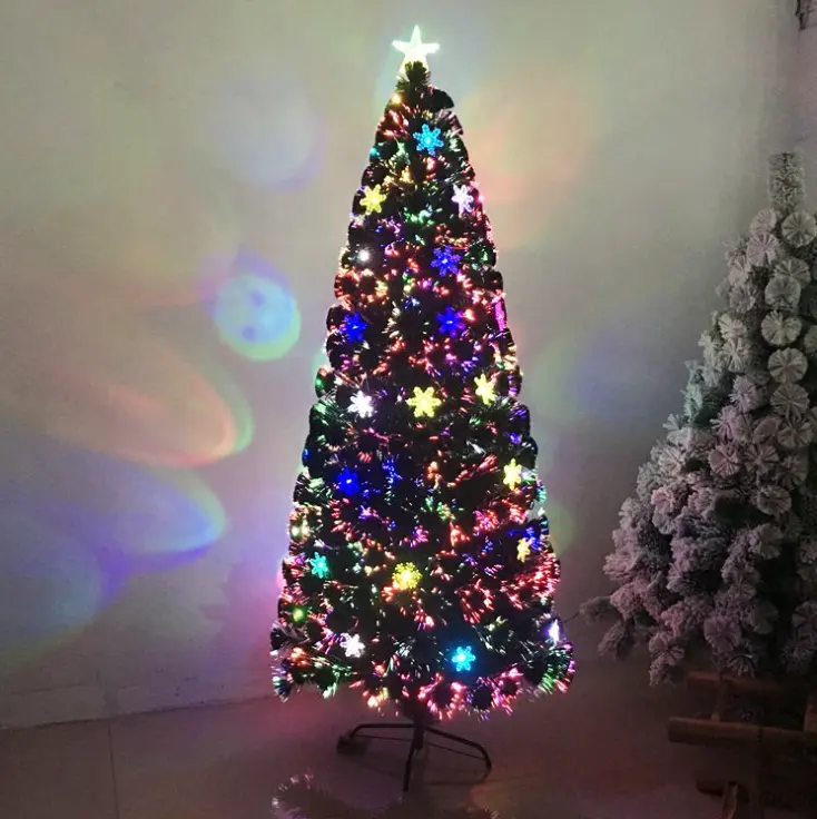 árbol de Navidad de Fibra óptica con Luces de Colores cambiables LED para Decoraciones navideñas de Vacaciones en el hogar 4.33 17.71 4.33 Pulgadas Bweele Árbol de Navidad 