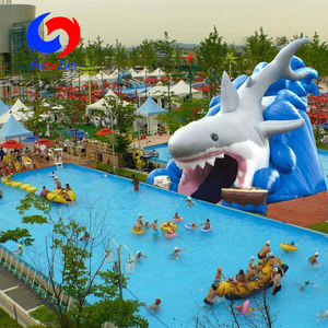 <span class=keywords><strong>Piscinas</strong></span> Comerciales Móviles Grandes Elevadas con Estructura Metálica y Toboganes Inflables <span class=keywords><strong>de</strong></span> Tiburón Gigante en Venta - Product Image 1