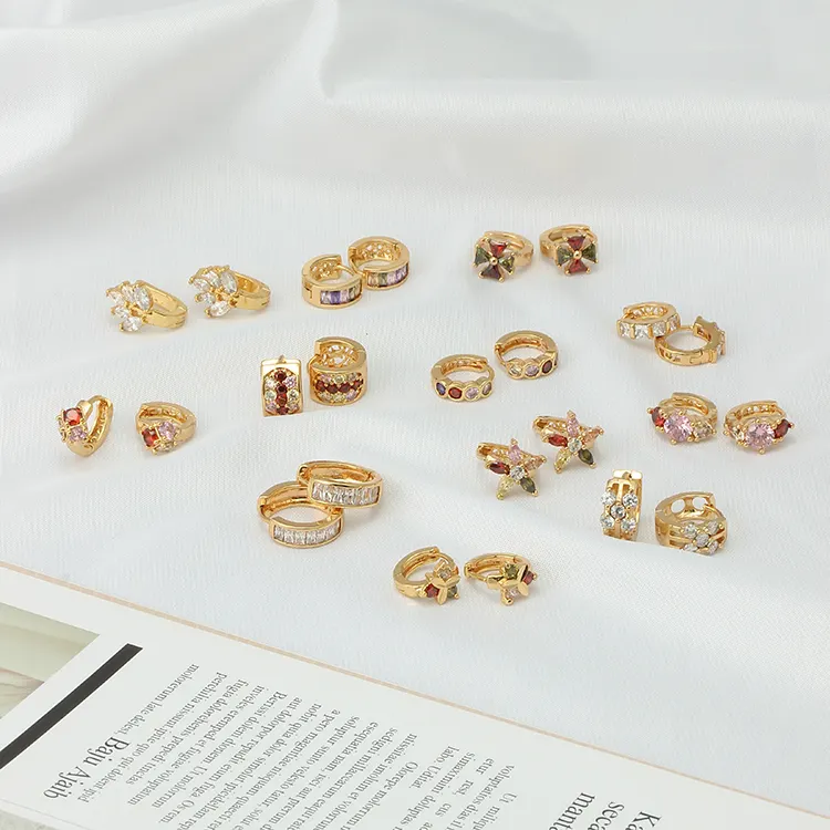 IPMIN 2020 hoop 24k gold brass earrings for women OEM fashion 18k gold plated earrings factory supplier jewelry 2020