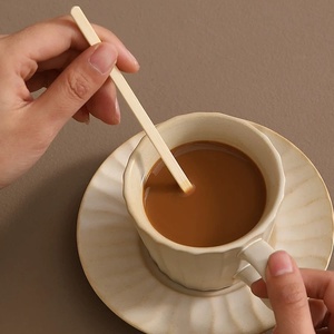 Agitateurs à café en bambou jetables de qualité supérieure, série 140 mm, bord lisse, bâtonnets à mélanger en bambou pour les cafés - Product Image 2