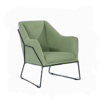 Fauteuil lounge rembourré en velours jaune pour salon ou coin de chambre