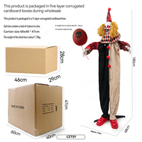 Nouvelle Décoration de Scène pour Halloween 2026 : Clown Électrique Lumineux de 1,8 m, Contrôlé par la Voix et Capteur, Idéal pour Maison Hantée et Salle Secrète
