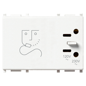 Enchufe de pared para afeitadora eléctrica de doble voltaje 230V 120V, color blanco - Product Image 1