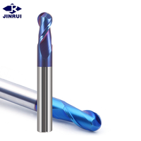 JR104 R0.5mm-R2mm HRC65 Fraise en carbure monobloc revêtue à 2 cannelures Fraise en carbure de nez sphérique Fraise en carbure