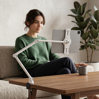 Bras long de haute qualité, trois sections stables, utilisé pour le support de tablette de téléphone portable avec une rotation de 360 degrés