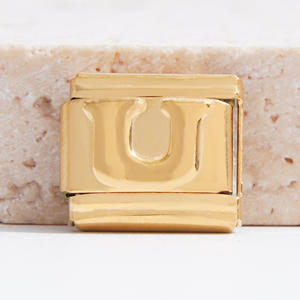 Оптовая Продажа DIY 18k позолоченный итальянский браслет прелести из нержавеющей стали письмо итальянский браслет - Product Image 4