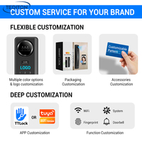 Serrure de porte intelligente entièrement automatique avec reconnaissance faciale 3D Tuya, empreinte digitale biométrique, application WiFi, télécommande pour porte en aluminium ou en bois