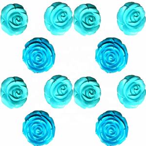 Semi preziosa pietra tallone gemme del turchese Rosa intagliato del fiore degli orecchini del turchese Blu <span class=keywords><strong>Agata</strong></span> fiore intagliato orecchini fiore unico - Product Image 3