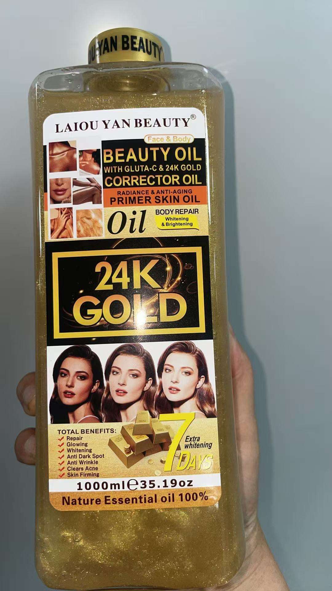 Aceite de oro de 24 quilates, 1000 ml