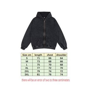 เสื้อฮู้ดดี้โอเวอร์ไซส์ผ้าฝ้ายวินเทจแบบซิป ตัดเย็บตามสั่ง พร้อมพิมพ์โลโก้ สำหรับผู้ชาย ผ้าหนา ซักย้อมสีแบบแอซิดวอช - Product Image 4