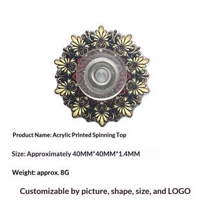 Transparent Acrylic Custom Design Printed Fidget Spinner Mandala Color Printing Finger Spinner <b>Toy</b> Decompression Spiral Gift <b>Toy</b> - Product Image 3