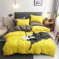 Ensemble de draps de lit en microfibre brossée de couleur unie, 4 pièces, sans plis, entretien facile, teinture réactive, literie pour hôtel et maison