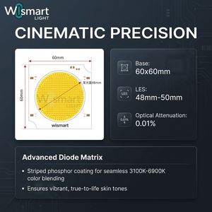 Puce LED COB 6060 bicolore 600W (300W+300W) pour éclairage de film, blanc réglable 3100K <span class=keywords><strong>6900K</strong></span>, IRC 95 97, source lumineuse OEM haute puissance - Product Image 6