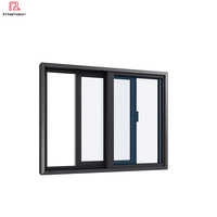 Ventanas Corredizas de Aluminio con Doble Acristalamiento, Diseño Moderno, Alta Seguridad, Apertura Horizontal, Resistentes al Viento y al Calor, para Baño y Exterior