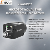 Caméra de vision industrielle GigE MV-CI013-GS-NN avec capteur InGaAs, 91 images par seconde, haute fréquence d'images, ISP intégré, transmission non compressée