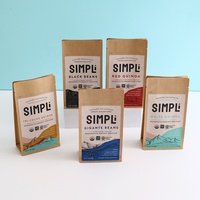 Emballage en plastique imprimé sur mesure, sac en mylar, sac à fond plat mat, sac scellé sur huit côtés, pour aliments secs, grains de café