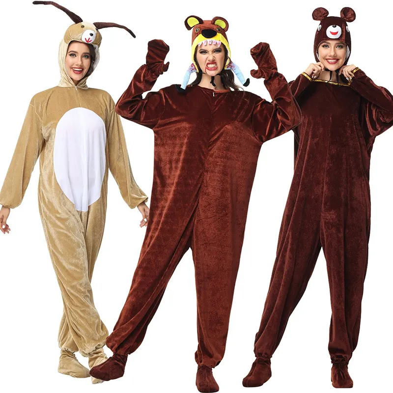 Costume d'animal adulte d'Halloween Costume de scène de chèvre poupée ours