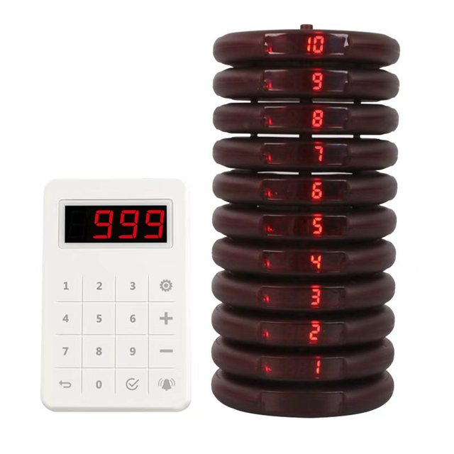Vibrating Coaster Table Buzzer for Restaurants Hotels Cafes and Clinic Waterproof Rechargeable Restaurant Pager System