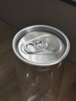 Boîte en plastique PET transparente populaire A13 330 ml 55*146 mm avec couvercles pour boissons gazeuses, couvercle en aluminium adapté à la machine de scellage