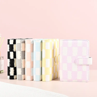 Wenshun A6 Creative PU Cuir Journal Budget Binder Plaid Design Rechargeable Cahier Magnétique Style Cash Envelope Planner A5/A6