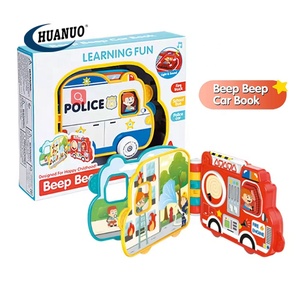 Giocattoli Educativi per Bambini in Età Prescolare, Libro Musicale Elettronico con <span class=keywords><strong>Auto</strong></span> della Polizia, Libro Didattico per Bambini con Suoni di Autobus e <span class=keywords><strong>Auto</strong></span> - Product Image 1