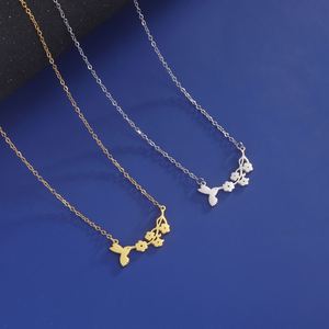Collana in Acciaio Inossidabile con Ciondolo a Forma di Uccello e Fiore Myshape, Regalo Anniversario Romantico e Fantasioso, Gioiello per Uomo e Donna - Product Image 6