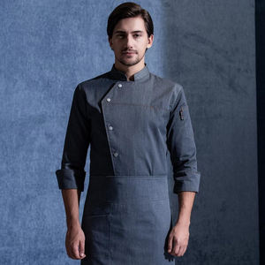 고품질 화이트 주방 작업복 긴팔 및 반팔 셰프복 호텔 조리복 유니폼 - Product Image 2