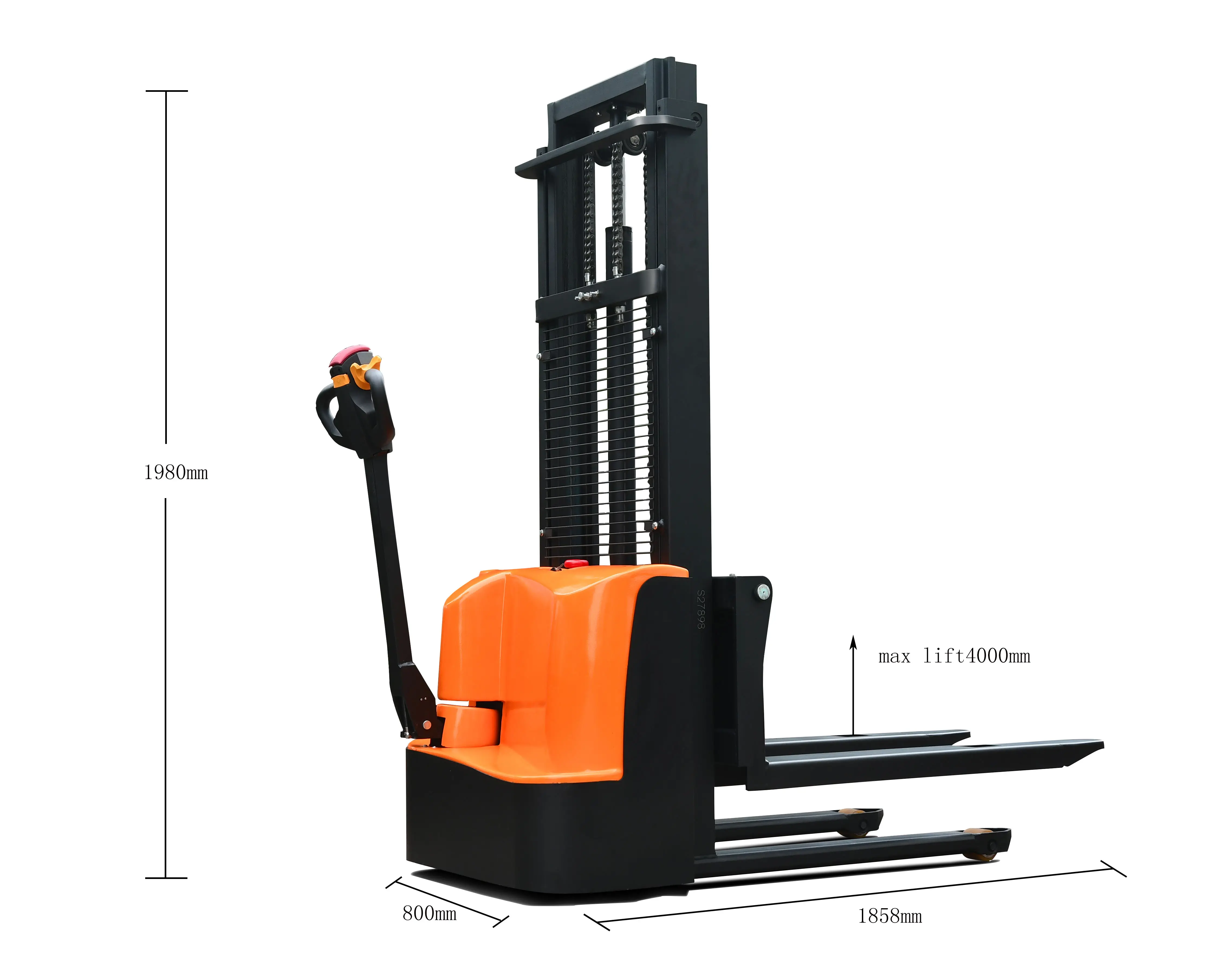 Elektro-Walkie-Stapler 1-1,5-Tonnen Hubhöhe 3000 mm Gabelstapler mit Gleichstrommotor für Bauarbeiten und Landwirtschaft 5 Tonnen Nennlast