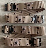 Fabrication chinoise ceinture en PP de couleur beige avec 2 rangées d'œillets noirs et boucle à double crochet