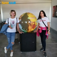 Seeball - Pantalla Esférica Interactiva de 80 cm para Piso, Sistema Educativo y de Exhibición, Proyector PET de 7000 Lúmenes, Vista de 360 Grados