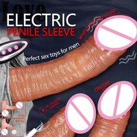 Manchon d'extension de pénis électrique en silicone souple avec 9 modes de vibration, manchon vibrant portable pour hommes, jouet sexuel pour couples adultes