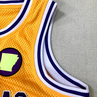 Camisetas de baloncesto amarillas personalizadas, camiseta de baloncesto clásica de malla transpirable con número de nombre bordado
