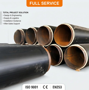 Tuyau en acier pré-isolé à <span class=keywords><strong>isolation</strong></span> <span class=keywords><strong>thermique</strong></span> souterraine de conception moderne, mousse rigide en polyuréthane HDPE haute densité pour eau chaude - Product Image 1