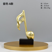 Note de musique dorée artisanat décoration de la maison accessoires vente en gros Figurine moderne statue d'art décoratif