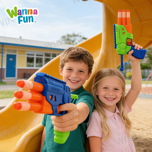 Pistolet lanceur de balles souples multi-barils WANNA FUN, 3 fléchettes en mousse incluses, jouet de pistolet à balles souples pour enfants, sûr pour les jeux en plein air - Product Image 5