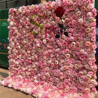 Rideau mural en fleurs de soie artificielles faites à la main SPR, design moderne pour mariage, Nouvel An chinois - Durable, respectueux de l'environnement